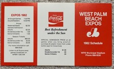 1982 West Palm Beach Expos Minor League baseball Coke schedule Tickets Montreal