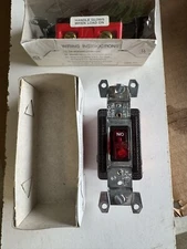 Arrow Hart 1991PL7 Single Pole Toggle Switch Red Pilot Light.