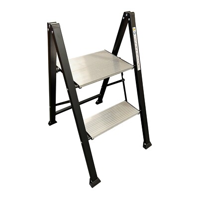Slimline 2 Stufen Alu Hocker Leiter EN14183 150kg DIY Wohnwagen Garage Büro