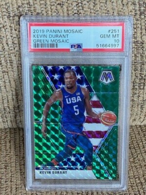 2019 Panini Mosaic Green Kevin Durant USA PSA 10 #251 Card LOW POP