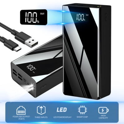 66W 70000mAh Portable Power Bank LCD USB External Battery Charger For Cell Phone