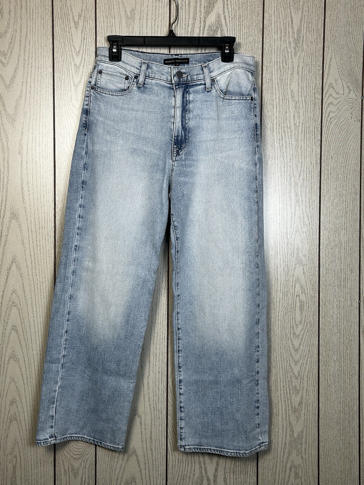 Modern American Savannah 30” High Rise Waist Wide Leg Crop Powder Blue ...