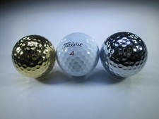 LOT 2 PCS CNC MACHINED GOLD CHROME BRASS PLATED GOLF BALL TROPHY GIFT AWARD