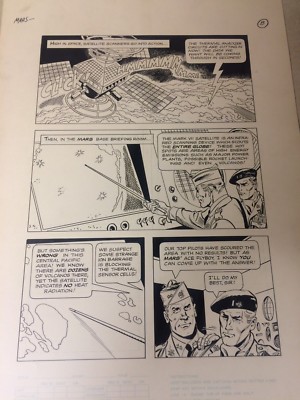MARS PATROL original art SATELLITE VOLCANO 1960S MARINE ATTACK RESCUE SERVICE