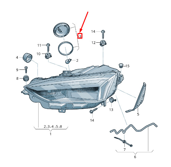Cache-ampoule de phare avant Audi A4 Avant B9 8W0941607A