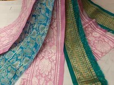 10 Sari Zari Borders Lurex Ribbon Woven Snippets Grab Surprise Mystery Bag SL17