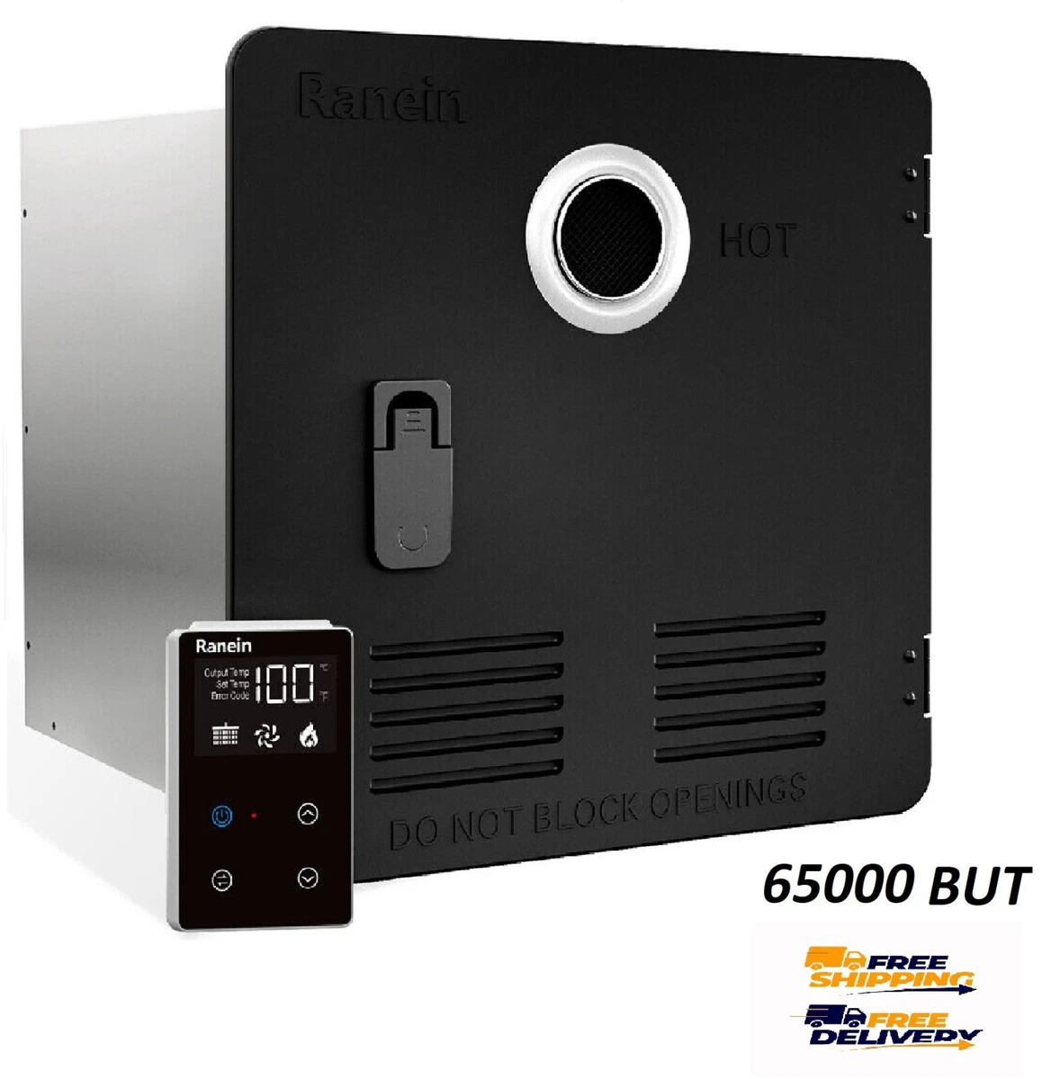 RANEIN 65,000BTU RV Tankless Hot Water Heater On Demand 3.9GPM Propane Gas  Black | eBay