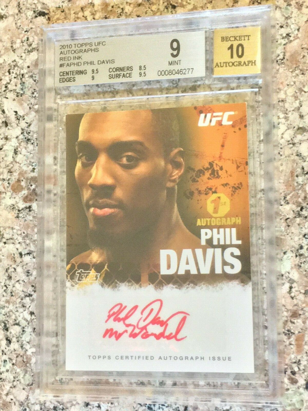 2010 Topps UFC Series 4 Red Ink 1st Auto - PHIL DAVIS 1415 - BGS 9 Rookie  POP 3 | eBay