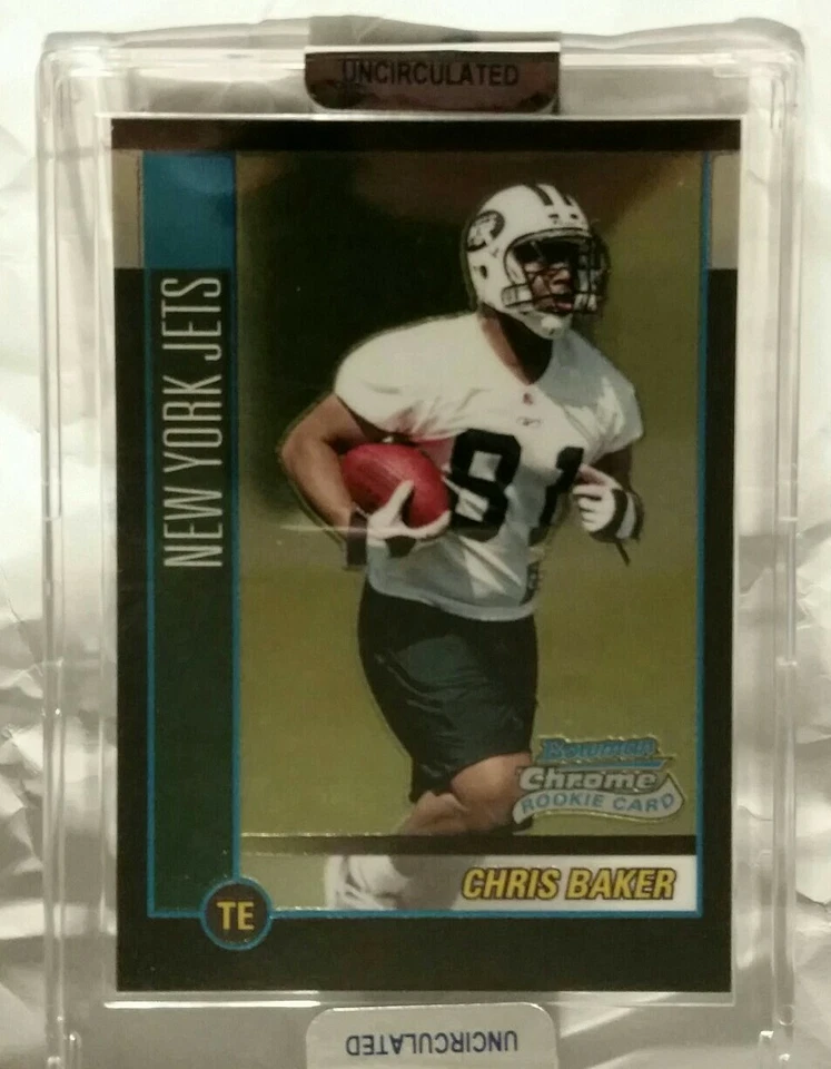 2002 topps Bowman Chrome Chris Baker uncirculated rookie New York Jets - Image 2 of 3
