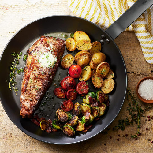 Carbon Steel 12-Inch Large Frying Pan, Naturally Non Stick Skillet, Oven Safe - Picture 3 of 4