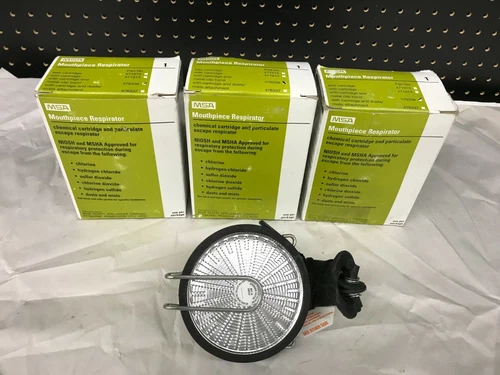Lot of 3 New Sealed MSA 476338 Mouthpiece Respirator Chemical / Particle Escape