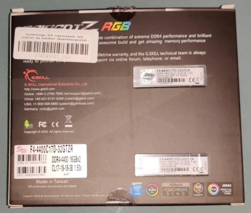 G.SKILL Trident Z RGB 32GB DDR4 4400 - CL17-18-18-38 1.50V - F4-4400C17D-32GTZR - Bild 2 von 7