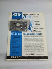 Eltec Laboratories Bailey Zero Beat Model 700 Advertising Flier Pamphlet