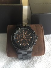 Michael Kors Black/Ceramic w/Black Crystals Bezel Chronograph Wristwatch MK-5565