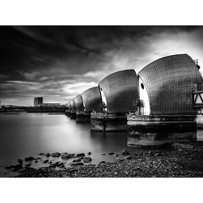 Warby Thames Barrier Shot Langzeitbelichtung großer Druck 46x61 cm
