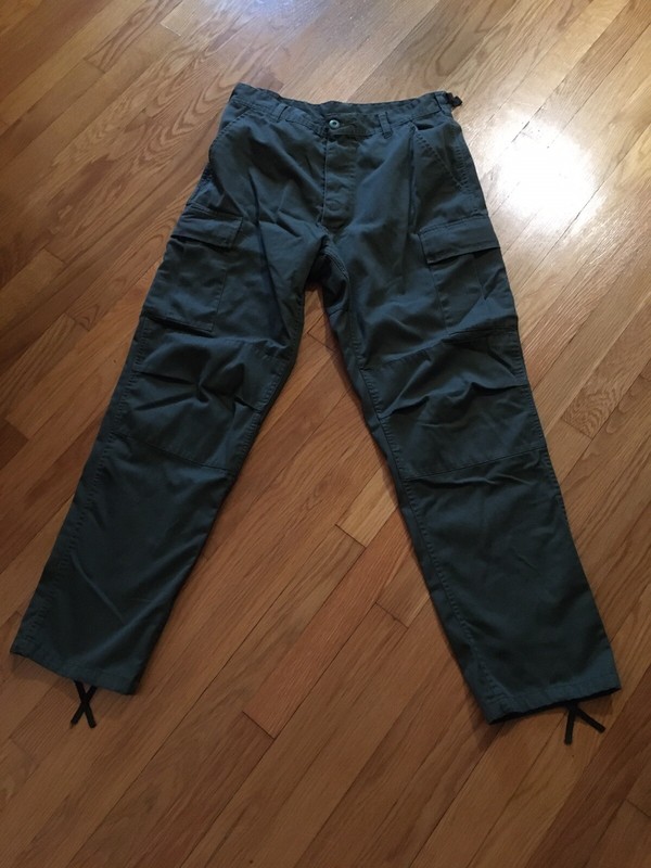 Mens Medium Regular Rothco B.D.U. Green Cargo Pants