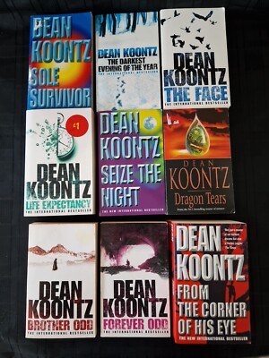 Dean Koontz Paperback Books x 9 Novels Horror Bundle Vintage