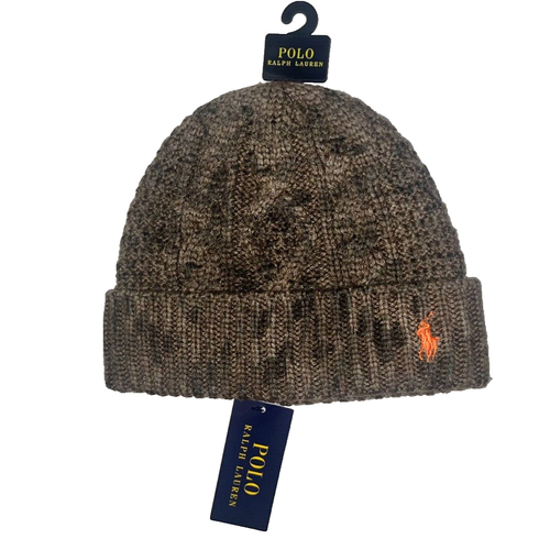 Polo Ralph Lauren Loden Strick Beanie Bündchen Oliv Camouflage Wollmischung - Bild 5 von 6
