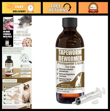 Effective Tapeworm Dewormer for Cats  Kittens - Praziquantel Liquid 100 mL  Dr