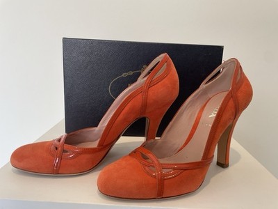 Prada Wildleder Pumps Gr. 38 Orange