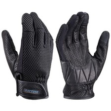 Daytona Motorcycle Leather Gloves with Smartphone Compatible, Full Mesh, DG-001,