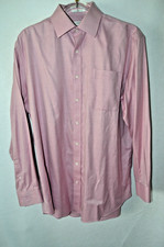 Enro Mens Dress Shirt Long Sleeve Pink Cotton 17 34/35
