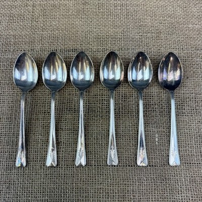 6 X VINTAGE G.ELLIS LTD EPNS A1 VERSILBERTE ART DECO TEELÖFFEL - VERPACKT