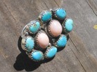 BIG NAVAJO SILVER TURQUOISE CLUSTER RING NATIVE AMERICAN INDIAN STYLE JEWELRY — photo 2