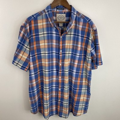 St. John s Bay 2XL Multicolor Plaid Shirt Short Sleeve Button Down