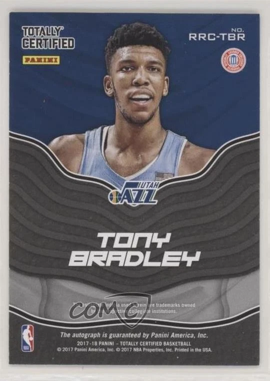 2017 Panini Totally Certified Rookie Roll Call Red Tony Bradley #RRC-TBR Auto RC - Image 2 of 2