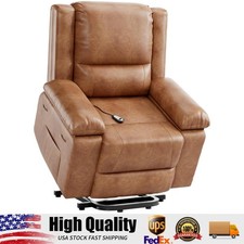 Power Lift Recliner Chair with Heat  Massage, PU Leather Recliner for Elederly