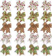 12 Pcs Red Green Christmas Bows Decoration 6 Inch Large Christmas Wreaths Bows X