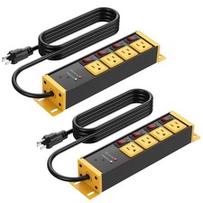 2PCS Heavy Duty Power Strip Surge Protector 20 AMP Individual Switches. 12 Ga...