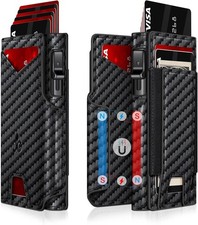 Wallet Men Wallet W/ Slim Pop Up Card Holder 9-13 Cards Bifold Minimalist Smart