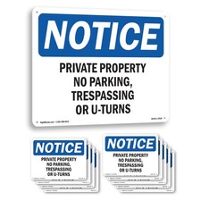 Private Property No Parking Trespassing OSHA Notice Sign Or Decal - 5 or 10 Pack