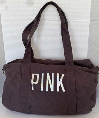Victoria s Secret PINK Weekender Duffel Bag Gray  Travel Tote