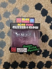 Nee Doh Nice Cube Glitter and Glow In Purple Great Stress Reliever Fidget Toy