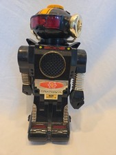 Vintage Robot 2002 Model B Original 1980s Black 10" Hong Kong Untested As Is