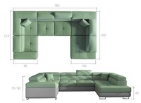 Wohnlandschaft Sofa Schlafsofa Couch Polster Eckgarnitur Bettfunktion Ecksofa