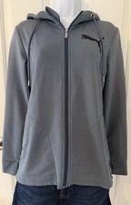 Women's Blue Puma Zip Up Hooded Sweatshirt Size L Pockets Keeps You Dry