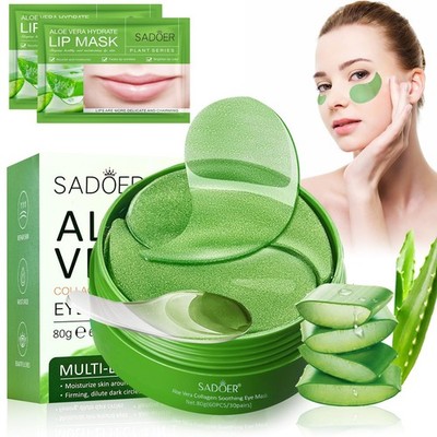 Aloe Vera Augen Patch 60 Stück, Augenmaske gegen Augenringe, Augenpflaster Kollagen und...