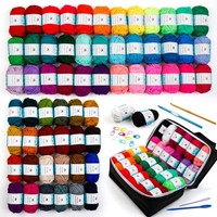 HäKelset AnfäNger Acrylwolle Stricken 62 Farben Aufbewahrungstasche 2170Yd