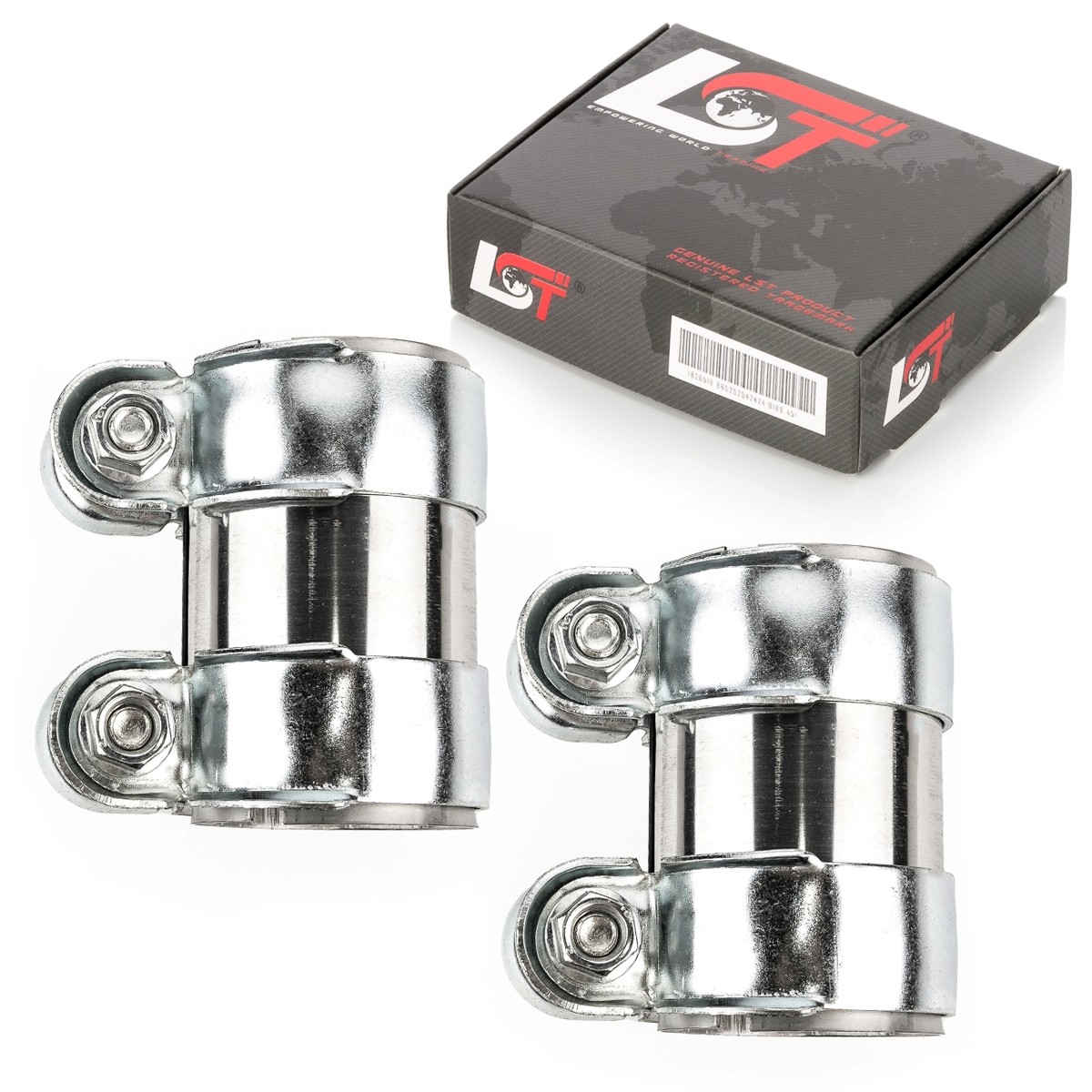 2x Pipe Connector Double Clamp Exhaust System Ø 55 x 95 mm for PORSCHE Cayenne