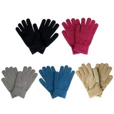 5 Pairs Winter Knitted Magic Elastic Gloves for Adults Kids, Stretchy Warm Ma...