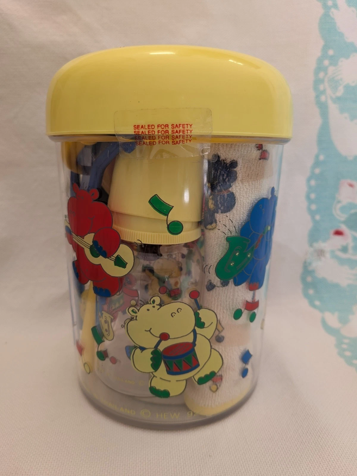 NOS Vintage Cribmates 8 Piece Baby Shower Gift Set 80s 90s *Sealed Prop Yellow