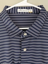 Peter Millar Featherweight Golf Polo Shirt Men  s 2XL Stripe Short Sleeve