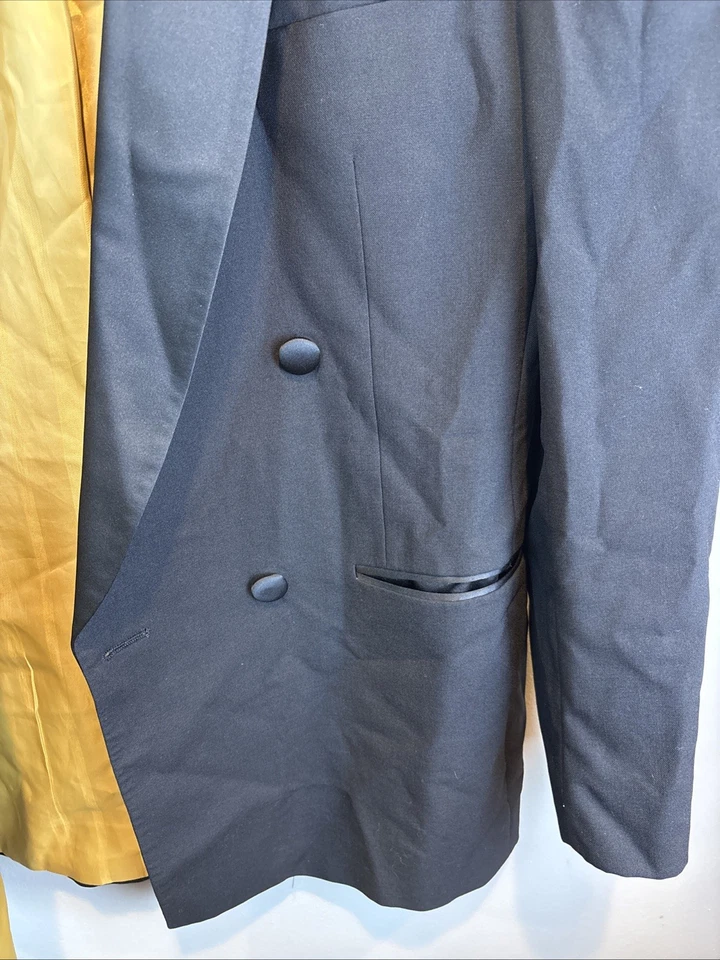 Blazer Chaps Ralph Lauren Doble Pecho Talla 40XL Negro Lana De Colección Foto 2 de 4