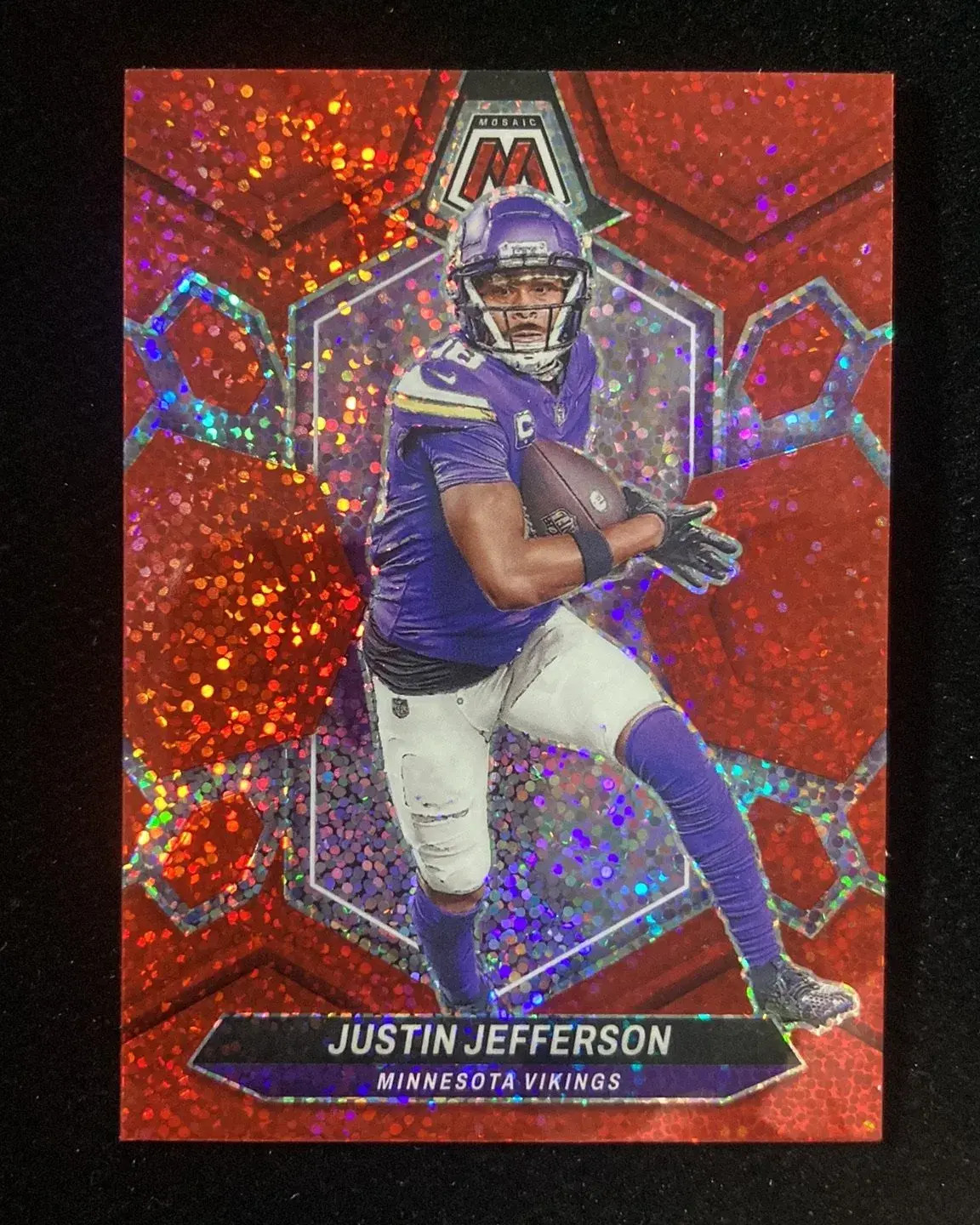 2024 Panini Mosaic Red Sparkle #143 Justin Jefferson Vikings jp