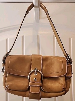 Coach 1446 MINI Vintage Soho Camel Leather Shoulder Bag Contrast 