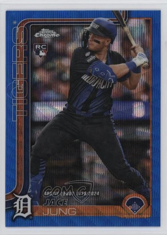 2025 Topps Chrome Update Blue Wave Refractor 94/150 Jace Jung #USC121 Rookie RC